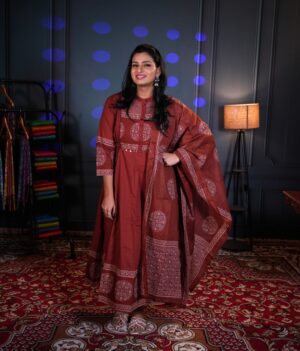 1 1350 Brown Color Designer Dress