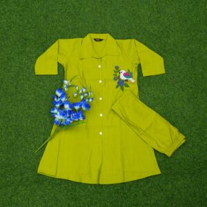 Parrot Green Color 2 Pc Designer Dress