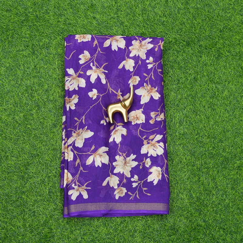 Purple Color Floral Designer Daily Wear Saree