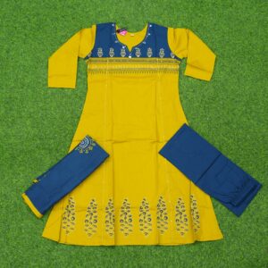 Yellow Color 3pc Designer Dress