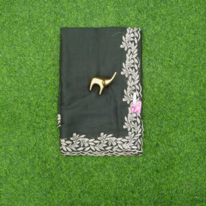 Mehendi Green Work Color Saree Embroidered With C-Pallu Border