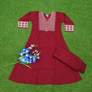Maroon Color 2pc Designer Dress