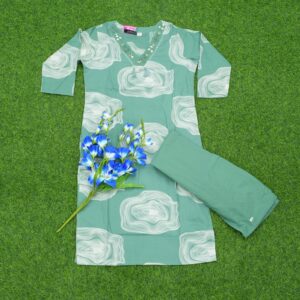 Pista Green Color 2pc Designer Dress