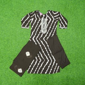 Dark Brown Color Cotton Leheriya Printed Designer Dress