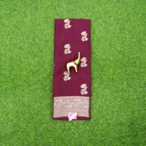 Maroon Color Traditional Zari Border Georgette Fancy Saree
