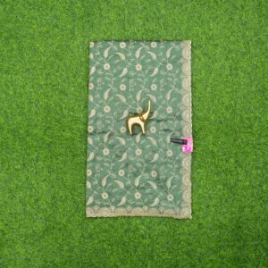 Green Color Silk Saree With Embroidered Floral Design