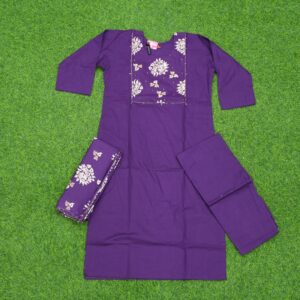 Purple Color 3pc Designer Dress