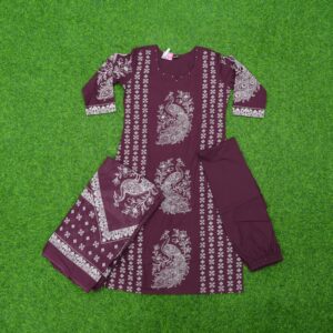 Maroon Color Floral Printed Designer Dress