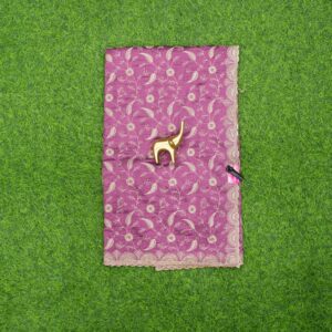 Dark Pink Color Silk Saree With Embroidered Floral Design