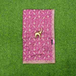Rani Pink Color Silk Saree With Embroidered Floral Design