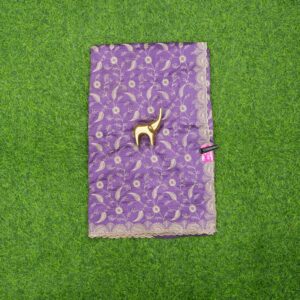 18 1820 PURPLE Purple Color Silk Saree With Embroidered Floral Design