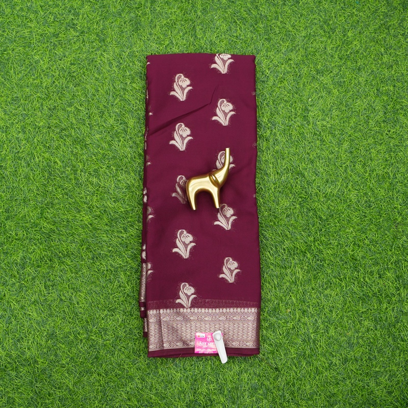 Maroon Color Traditional Zari Border Georgette Fancy Saree