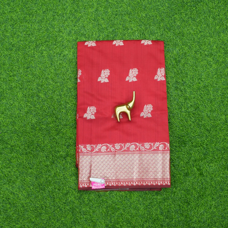 Red Color Daily Wear Saree With Traditional Zari Border