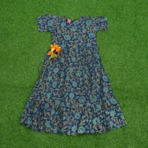 2 680 NAVY BLUE Teal Blue Color Floral Designer Long Frock