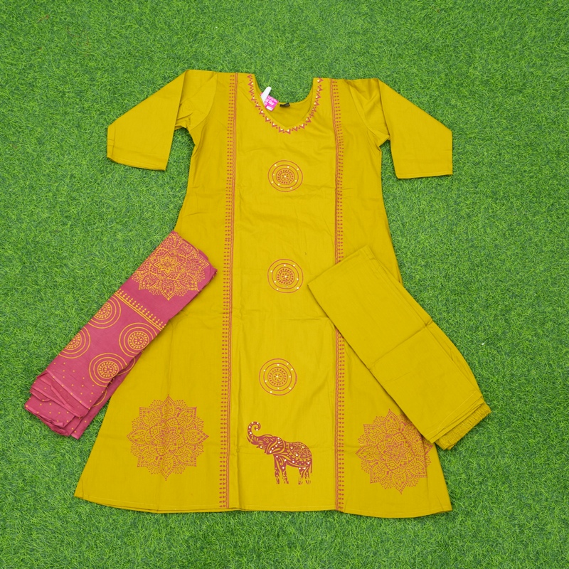Musard Yellow Color 3pc Designer Dress