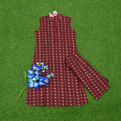 Maroon Color 2 Pc Designer Dress