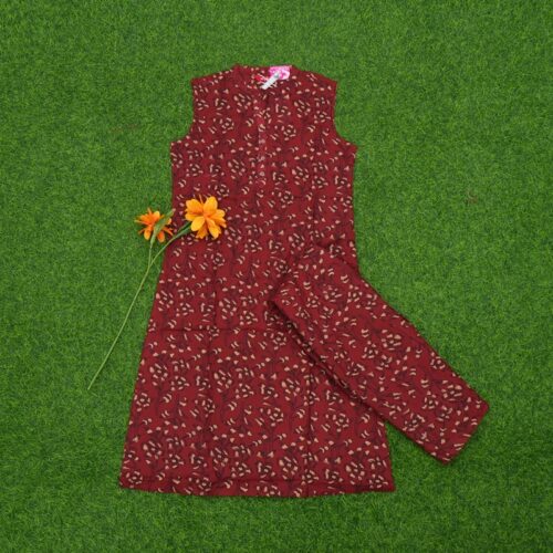 Maroon Color 2 Pc Designer Dress