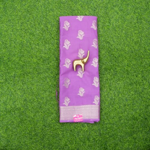 Lavender Color Traditional Zari Border Georgette Fancy Saree