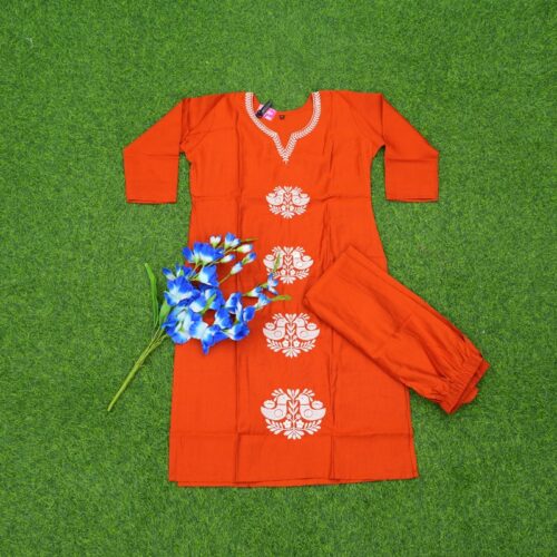Orange Color 2pc Designer Dress