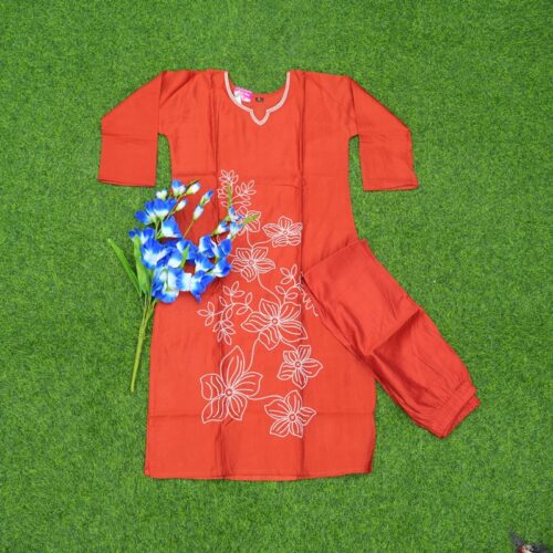 Orange Color 2pc Designer Dress