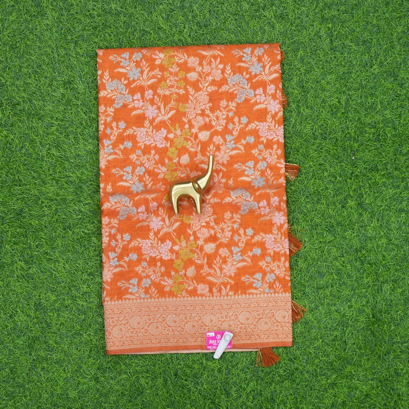 Orange Color Designer Fancy Saree