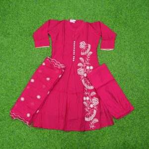 Pink Color Thread Embroidered Designer Dress