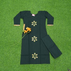 Bottle Green Color 2pc Designer Dress