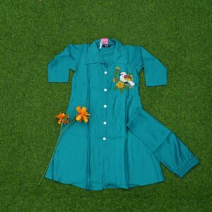 Turquoise Color 2 Pc Designer Dress