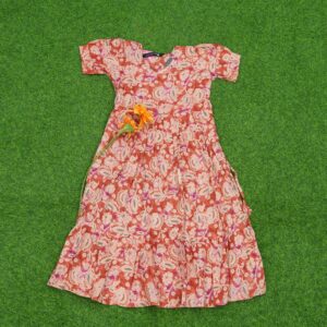 Peach Color Floral Designer Long Frock