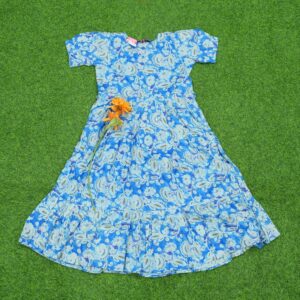 Sky Blue Color Floral Designer Long Frock
