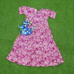 Onion Pink Color Floral Designer Long Frock