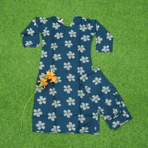 7 410 CREAM & BLUE Sea Green Color 2pc Designer Dress