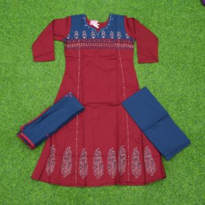 Maroon Color 3pc Designer Dress