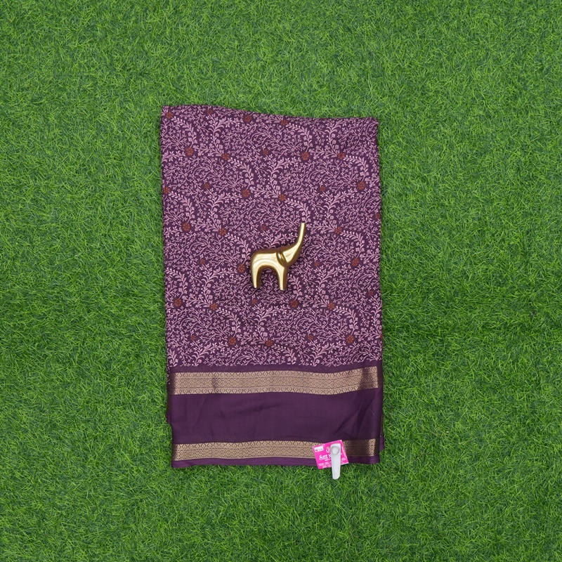 Wine Color Floral Jaal Print Daily Wear Saree