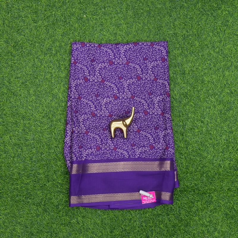 Purple Color Floral Jaal Print Daily Wear Saree