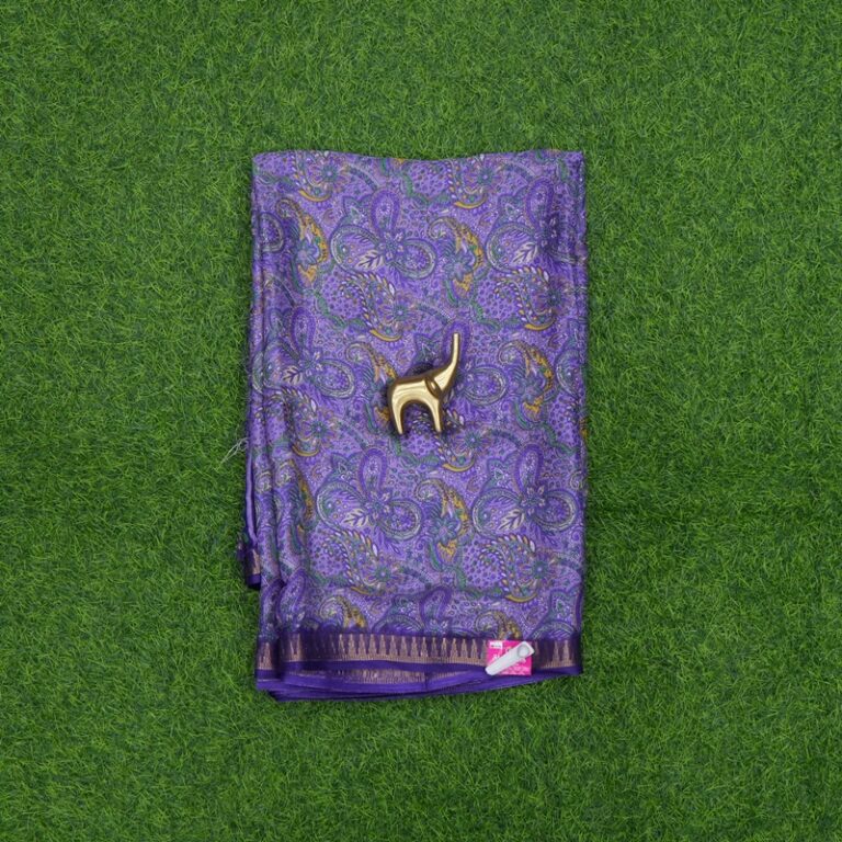 Purple Color Georgette Paisley Print Daily Wear Saree