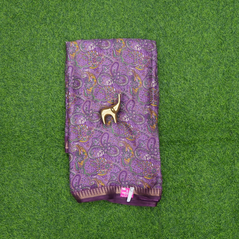 Wine Color Georgette Paisley Print Daily Wear Saree