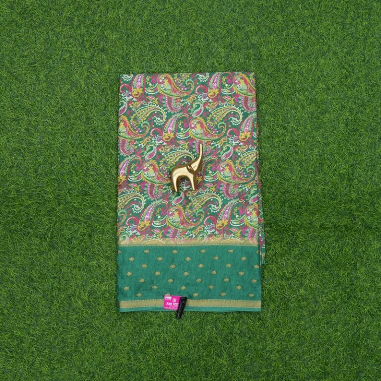 Green Color Georgette Paisley Print Daily Wear Saree