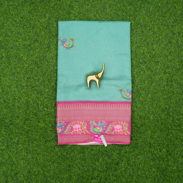 Green and Pink Color Daily Wear Saree
