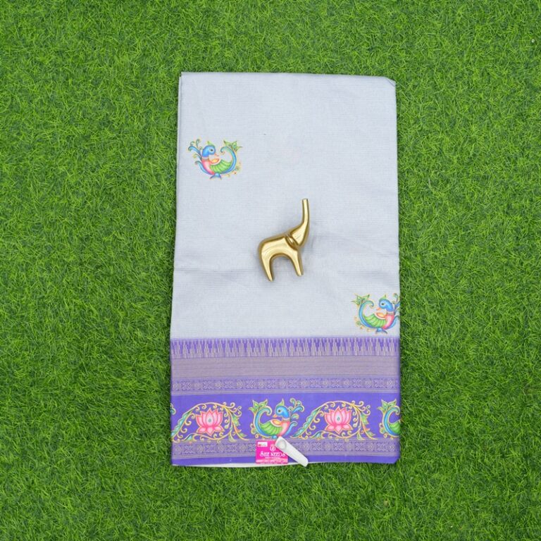 Blue and Violet Color Daily Wear Saree