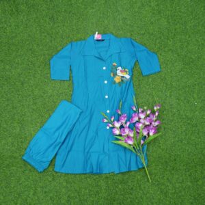 3 450 TEAL BLUE Teal Blue Color 2-Piece Cotton Co-Ord Set