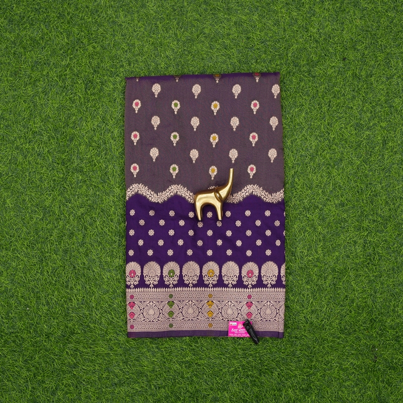 Purple Color Banarasi Silk Butta & Meenakari Fancy Saree
