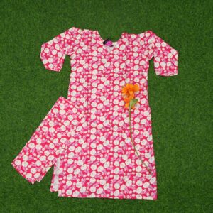 14...500 Pink and White Color Small Floral Printed Ethnic Co-ord Set