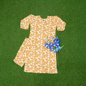 15..500 Mustard Yellow and White Color Small Floral Printed Ethnic Co-ord Set