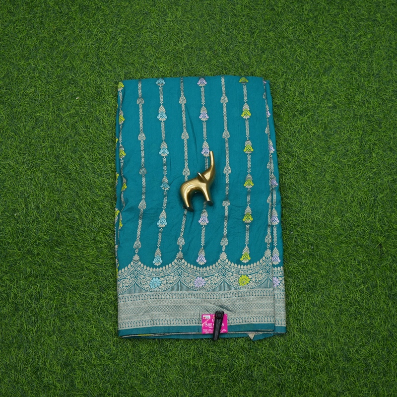 Sea Green Color Banarasi Silk Butta & Meenakari Fancy Saree