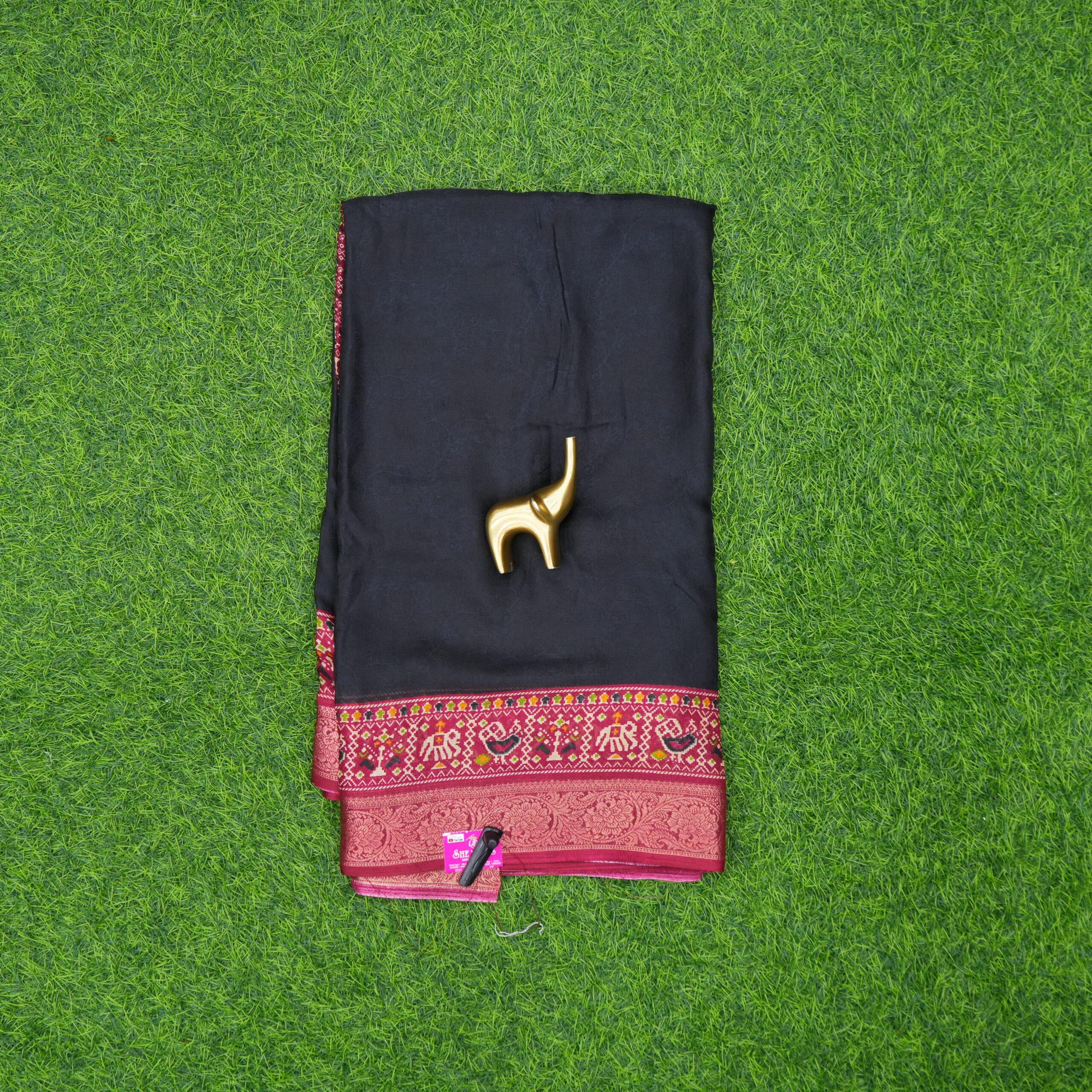Black and Maroon Color Designer Daily Wear Saree