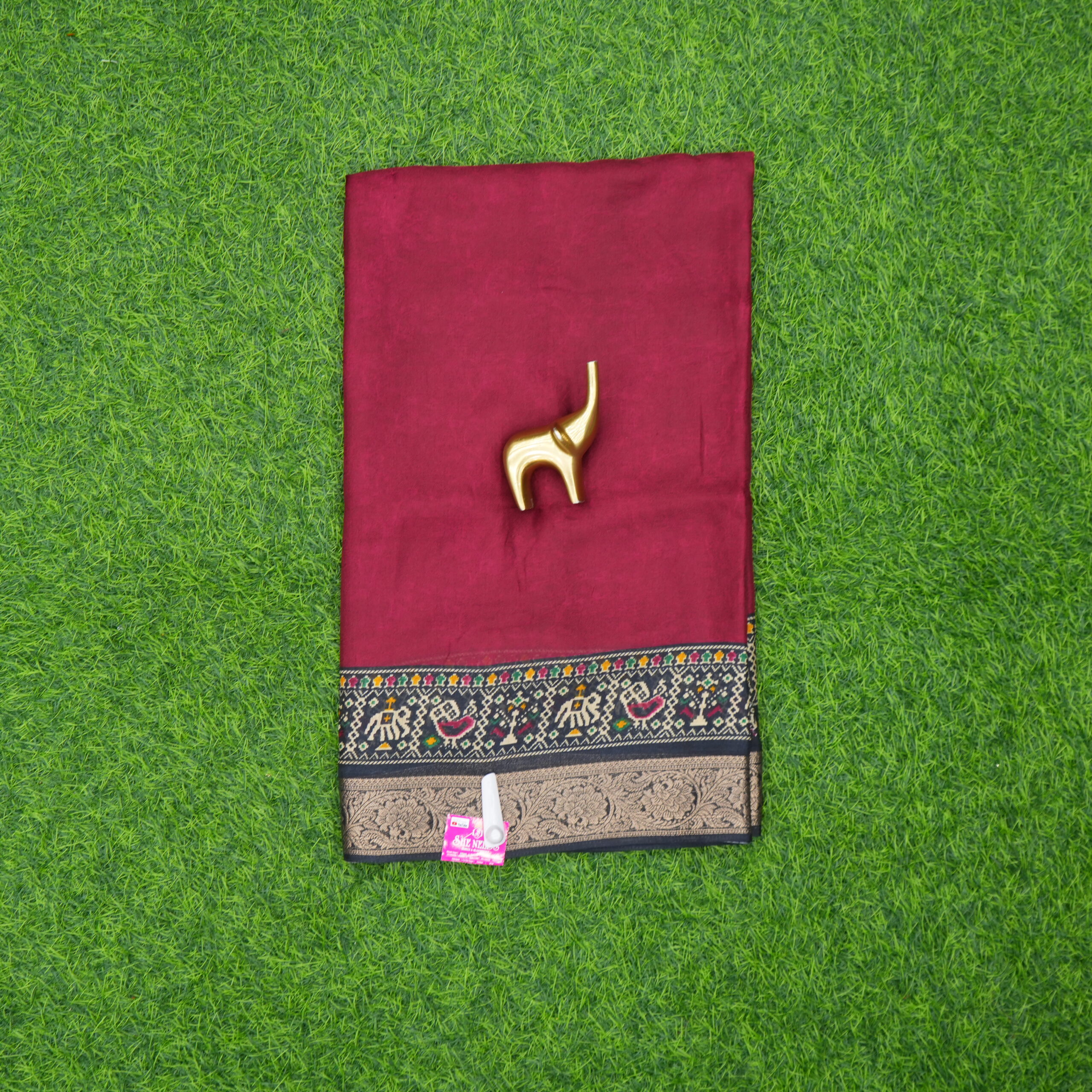 Maroon and Black Color Designer Daily Wear Saree
