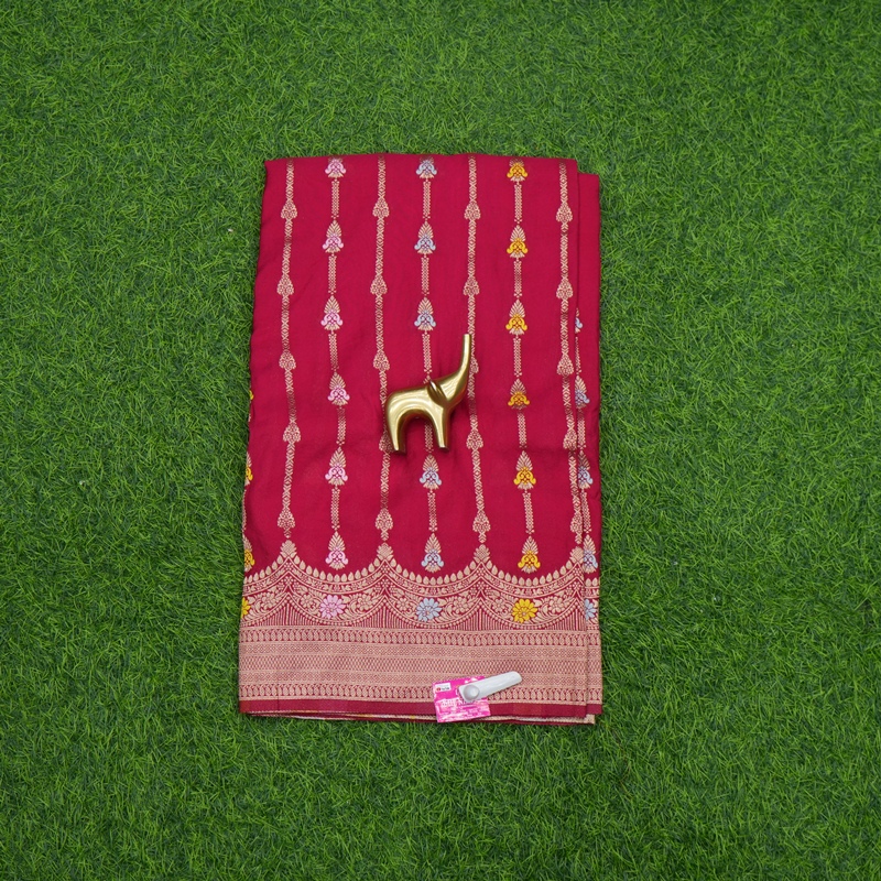Pink Color Banarasi Silk Butta & Meenakari Fancy Saree