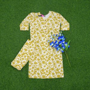 20 300 Green Color Daisy Floral Printed 2-Piece Designer Dress
