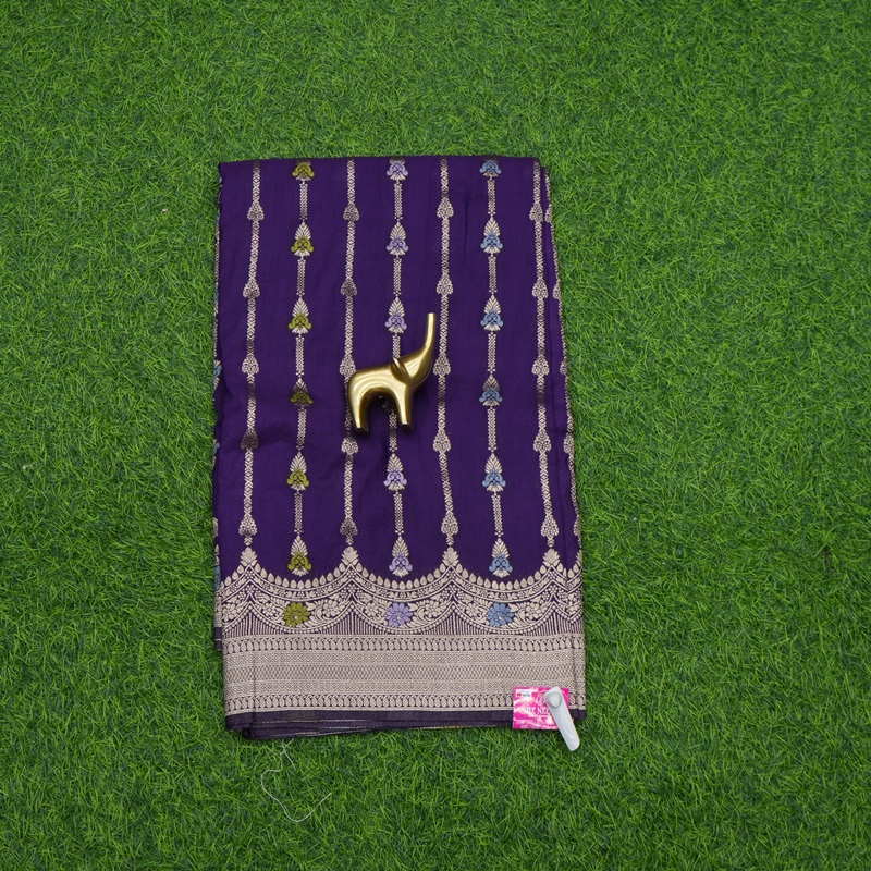 Purple Color Banarasi Silk Butta & Meenakari Fancy Saree